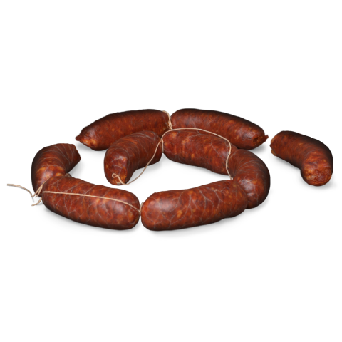 Ristra de chorizos rojos frescos ibéricos